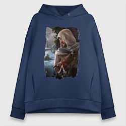 Толстовка оверсайз женская Assassins Creed Mirage Асасин Крид Мираж, цвет: тёмно-синий