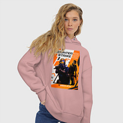 Толстовка оверсайз женская КС 2 Азимов, цвет: пыльно-розовый — фото 2