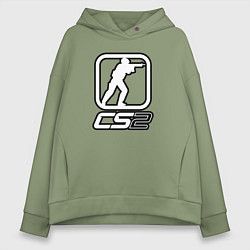 Толстовка оверсайз женская CS2 logo, цвет: авокадо