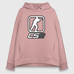 Толстовка оверсайз женская CS2 logo, цвет: пыльно-розовый