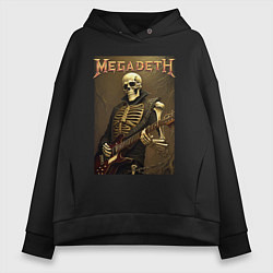 Толстовка оверсайз женская Megadeth - skeleton - heavy metal, цвет: черный