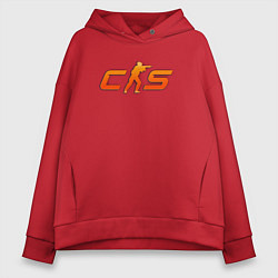 Толстовка оверсайз женская CS 2 orange logo, цвет: красный