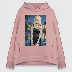 Толстовка оверсайз женская Уруми Канзаки, цвет: пыльно-розовый