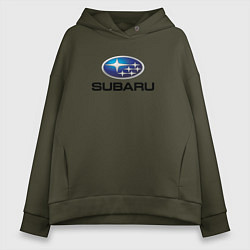 Толстовка оверсайз женская Subaru sport auto, цвет: хаки