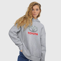 Толстовка оверсайз женская Toyota sport auto brend, цвет: меланж — фото 2