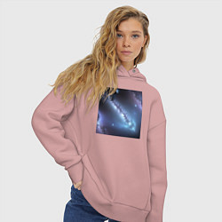 Толстовка оверсайз женская Космическая система, цвет: пыльно-розовый — фото 2