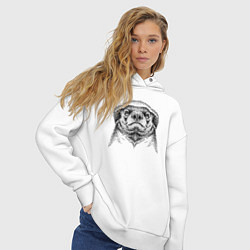 Толстовка оверсайз женская Гордый медоед, цвет: белый — фото 2