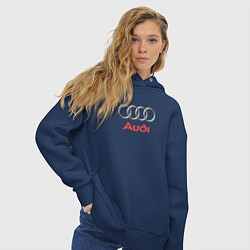 Толстовка оверсайз женская Audi brend, цвет: тёмно-синий — фото 2