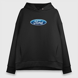 Толстовка оверсайз женская Ford usa auto brend, цвет: черный