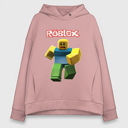 Толстовка оверсайз женская Roblox бегущий персонаж, цвет: пыльно-розовый