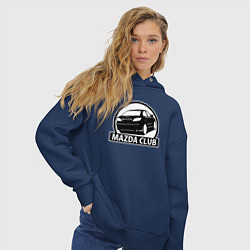 Толстовка оверсайз женская Mazda club, цвет: тёмно-синий — фото 2