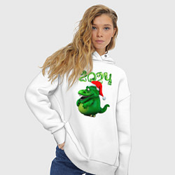 Толстовка оверсайз женская Толстый дракон 2024, цвет: белый — фото 2