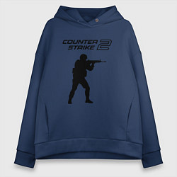 Толстовка оверсайз женская Counter strike 2 classik, цвет: тёмно-синий