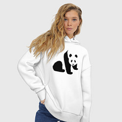 Толстовка оверсайз женская Гигантская панда, цвет: белый — фото 2