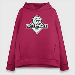 Толстовка оверсайз женская Volleyball club, цвет: маджента