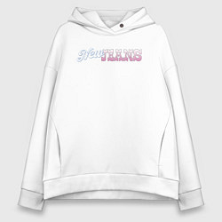 Толстовка оверсайз женская Newjeans logo, цвет: белый