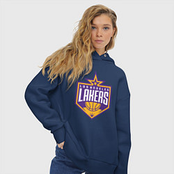 Толстовка оверсайз женская Los Angelas Lakers star, цвет: тёмно-синий — фото 2