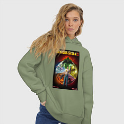 Толстовка оверсайз женская Serious Sam 2 - all bosses, цвет: авокадо — фото 2