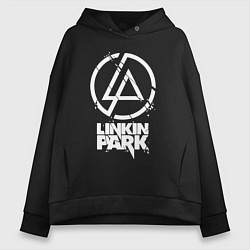 Толстовка оверсайз женская Linkin Park - white, цвет: черный