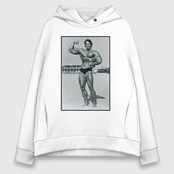 Толстовка оверсайз женская Mister Schwarzenegger, цвет: белый