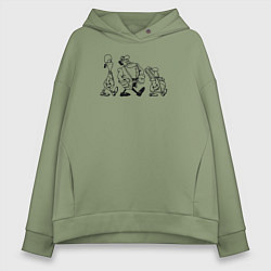 Толстовка оверсайз женская Доктор ливси идёт под фонк, цвет: авокадо