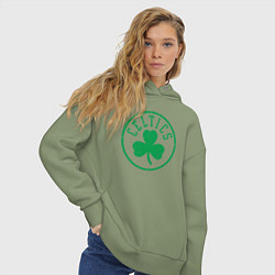 Толстовка оверсайз женская Boston Celtics clover, цвет: авокадо — фото 2