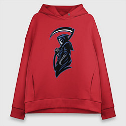 Толстовка оверсайз женская Grim reaper, цвет: красный