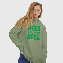 Толстовка оверсайз женская Irish you were beer, цвет: авокадо — фото 2