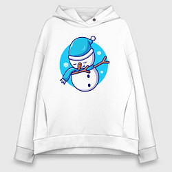 Толстовка оверсайз женская Dab snowman, цвет: белый