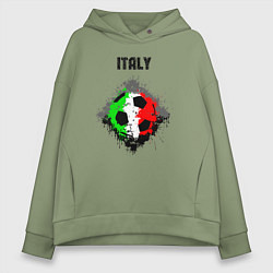 Толстовка оверсайз женская Команда Италии, цвет: авокадо
