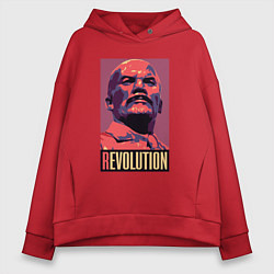 Толстовка оверсайз женская Lenin revolution, цвет: красный