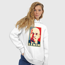 Толстовка оверсайз женская Владимир Ильич Ленин, цвет: белый — фото 2