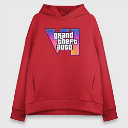 Толстовка оверсайз женская Grand theft auto VI, цвет: красный