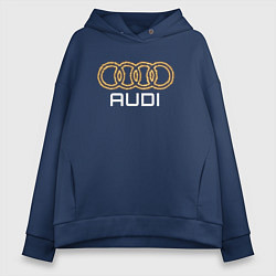 Толстовка оверсайз женская Audi fire, цвет: тёмно-синий