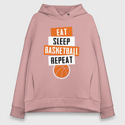 Женское худи оверсайз Eat sleep basketball