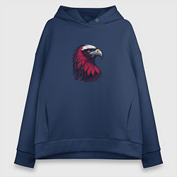 Толстовка оверсайз женская Красочный орел, цвет: тёмно-синий