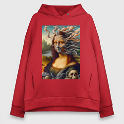 Женское худи оверсайз Mona Lisa smoke - surrealism