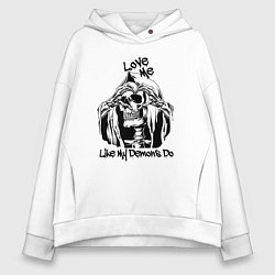 Женское худи оверсайз Love me like my demons do