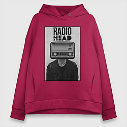 Толстовка оверсайз женская Radiohead human, цвет: маджента