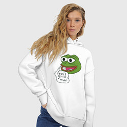 Толстовка оверсайз женская Pepe feels good man, цвет: белый — фото 2