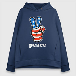 Женское худи оверсайз USA peace