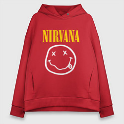 Толстовка оверсайз женская Nirvana original, цвет: красный