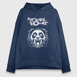 Толстовка оверсайз женская My Chemical Romance rock panda, цвет: тёмно-синий