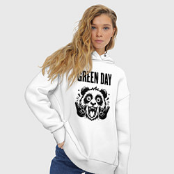 Толстовка оверсайз женская Green Day - rock panda, цвет: белый — фото 2
