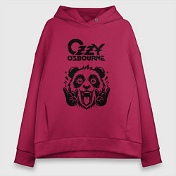 Толстовка оверсайз женская Ozzy Osbourne - rock panda, цвет: маджента