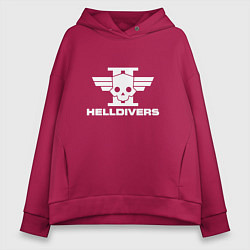 Толстовка оверсайз женская Helldivers 2: Logo, цвет: маджента