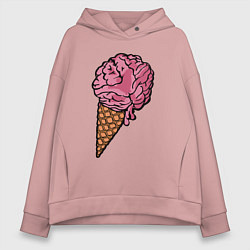 Женское худи оверсайз Brain ice cream