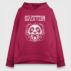 Толстовка оверсайз женская Led Zeppelin rock panda, цвет: маджента