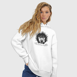 Толстовка оверсайз женская Великолепие лесных обитателей, цвет: белый — фото 2