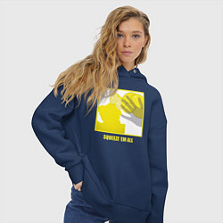 Толстовка оверсайз женская Squeeze em all, цвет: тёмно-синий — фото 2